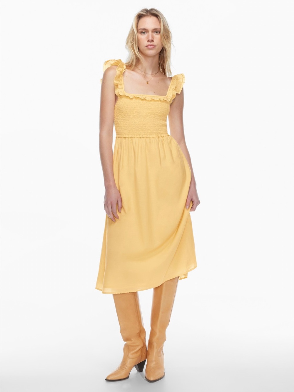 Wilfred Reminisce Dress Pastel Yellow Size Small